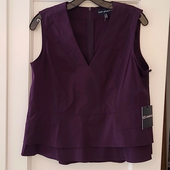 NWT 525 America puplum top. Size medium. Eggplant color. - Picture 1 of 6